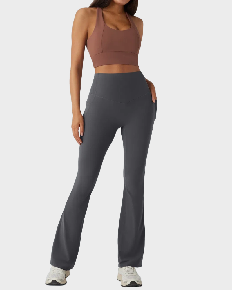 High Waisted Tummy Control Butt-Lifting Shaping Yoga Bootcut Leggings