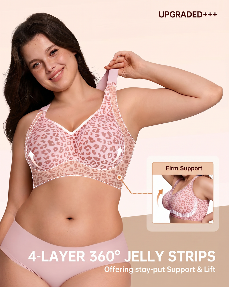Leopard Jelly Wirefree Bra Full Coverage Padded No Underwire Everyday Bra
