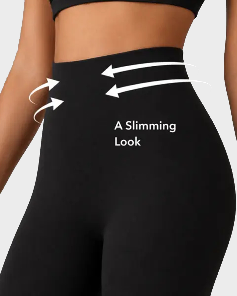 High Waisted Tummy Control Leggings Medium Compression Shaping Yoga Pants