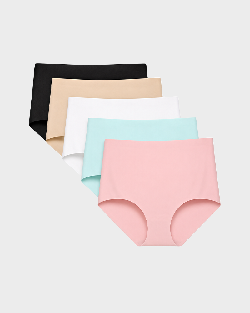 Women's High Waist Seamless No Show Briefs Panties