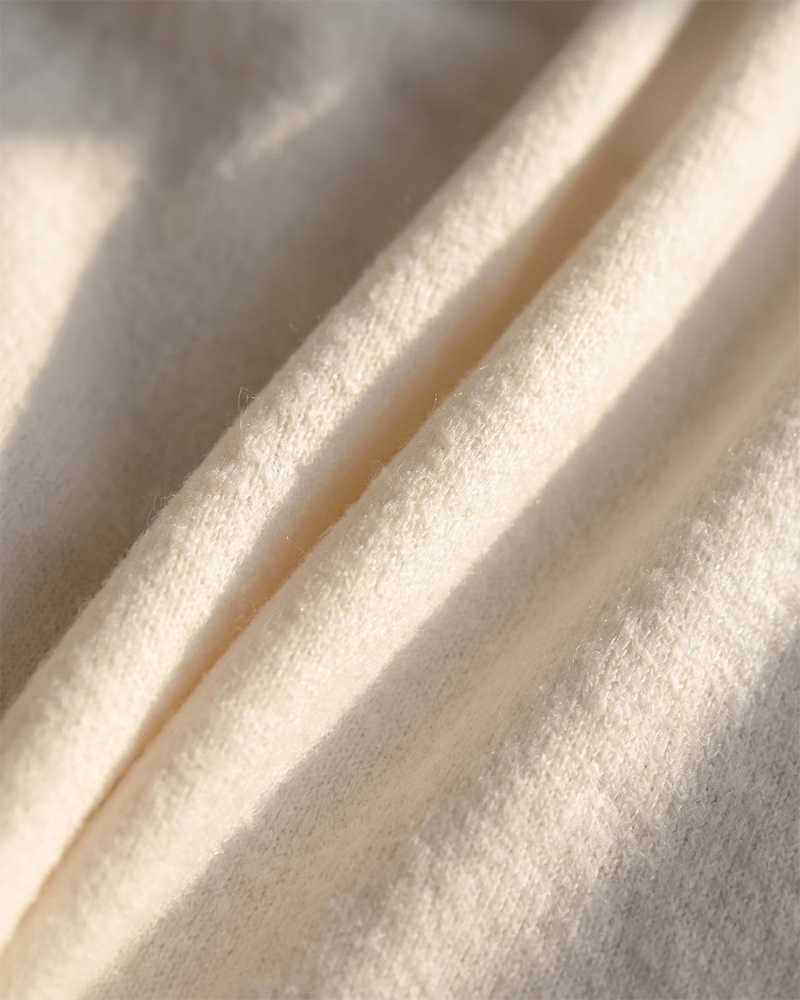 Soft Knitted Wrap Shawl Thick Warm Knotted Detail Cover-Up