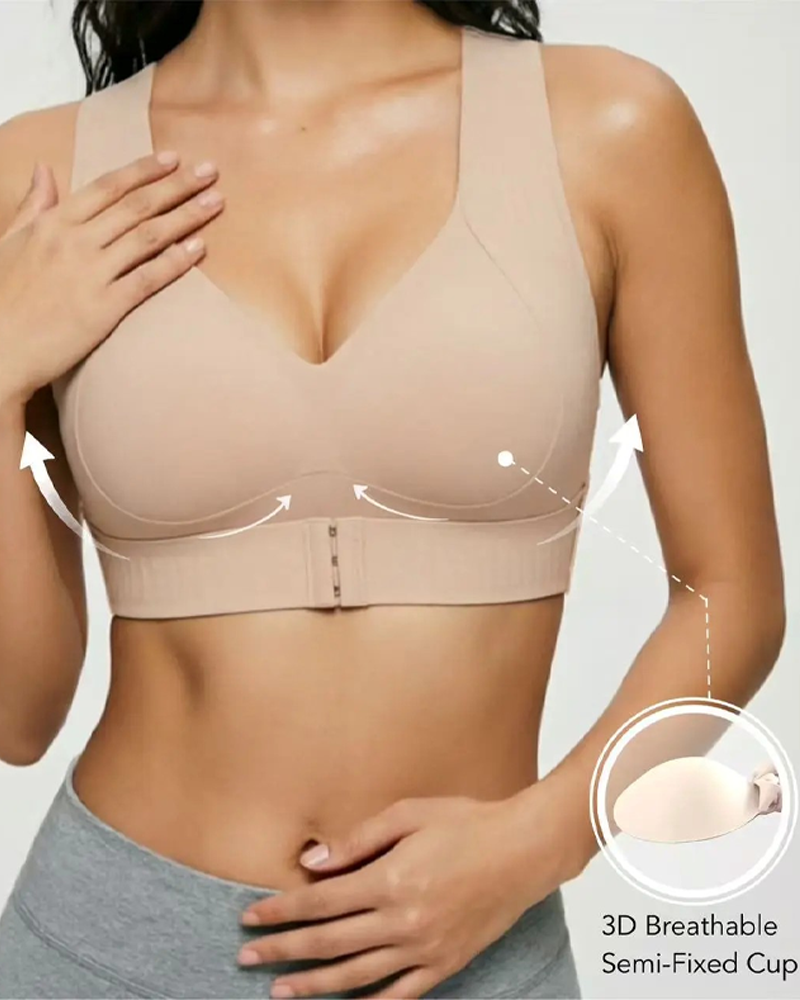 Posture Correction Bra Soft Breathable Non Removable Cups Yoga Sports Bra