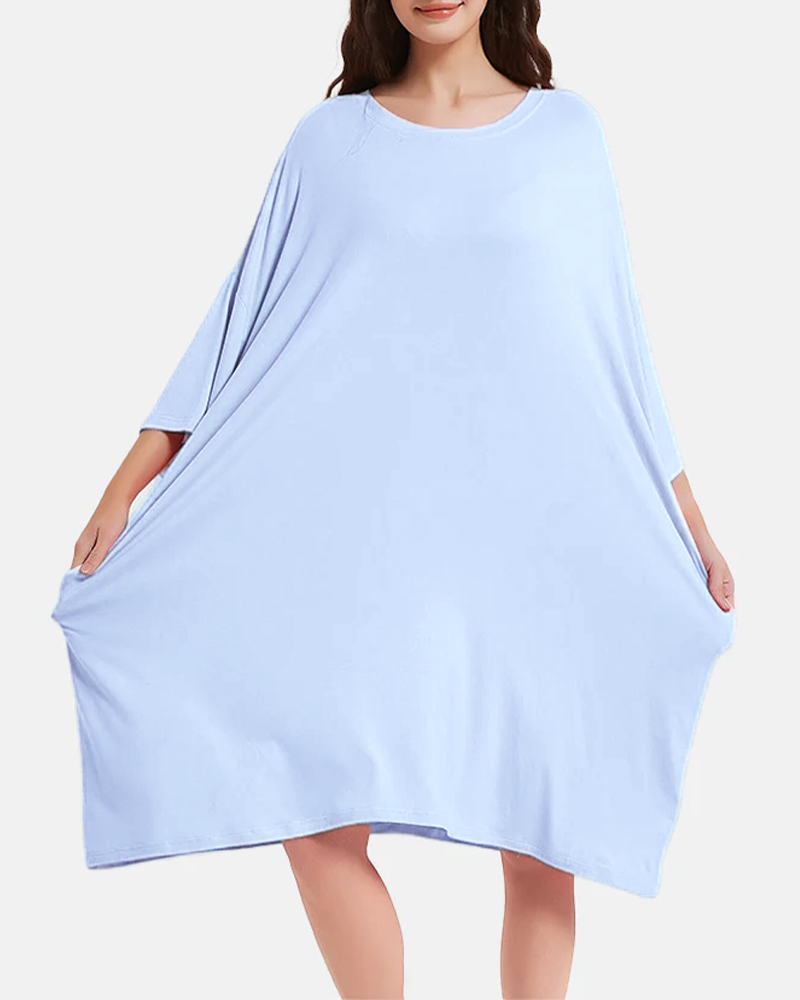 Soft Bamboo Sleepshirt with Pocket Plus Size S-5XL