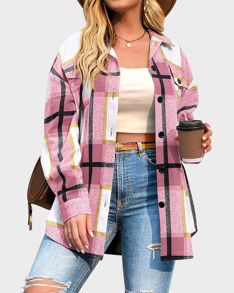 Plus Size Oversized Shacket in Cozy Flannel