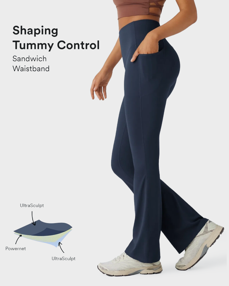 High Waisted Tummy Control Butt-Lifting Shaping Yoga Bootcut Leggings