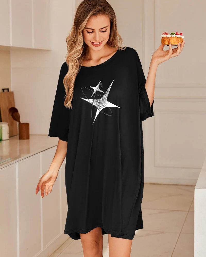 Soft Bamboo Sleepshirt with Pocket Plus Size S-5XL