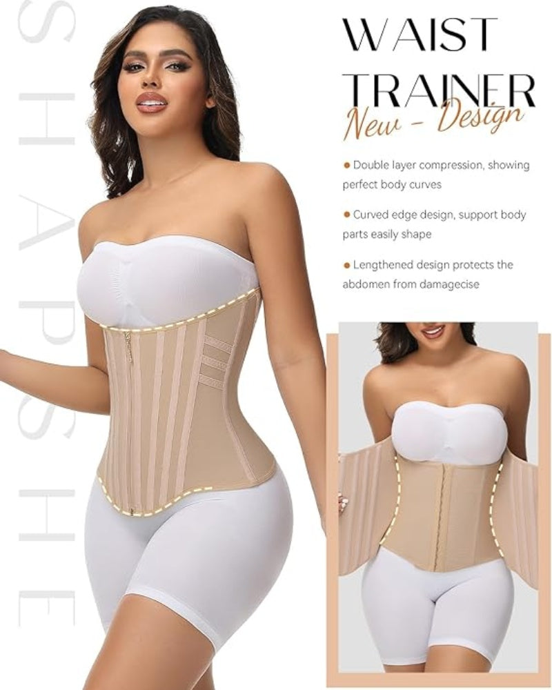 Curved Boned High Compression Waist Trainer Tummy Control Tiny Waist Corset