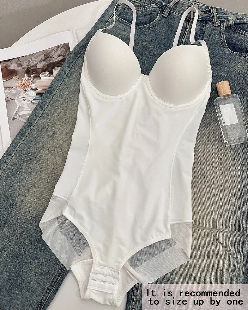 Women's Shapewear Bodysuit Built In Bra Tummy Control Faja Body Shaper Chic