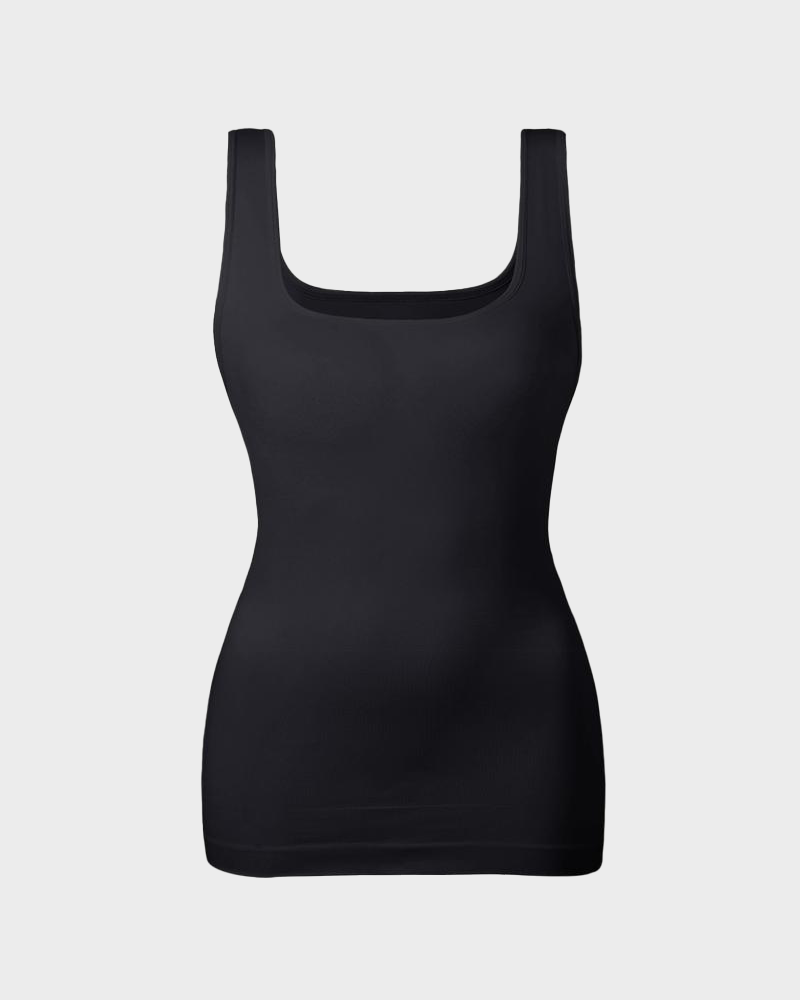 Seamless Tummy Control Shapewear Tank Tops - Slimming Square Neck Shapewear