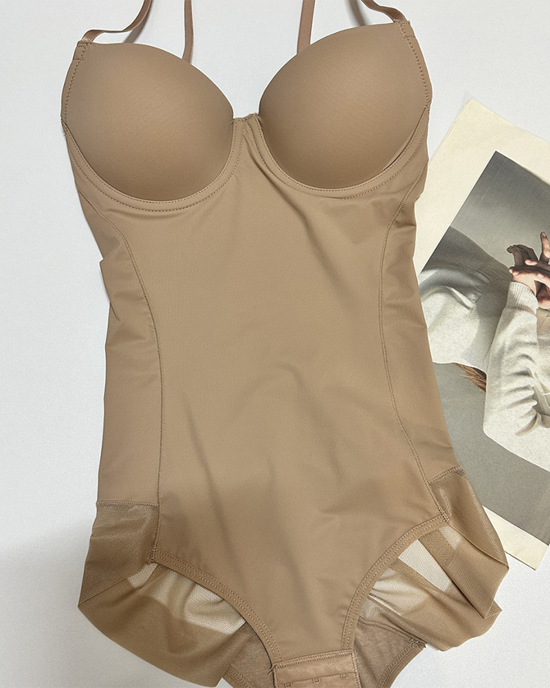 Women's Shapewear Bodysuit Built In Bra Tummy Control Faja Body Shaper Chic