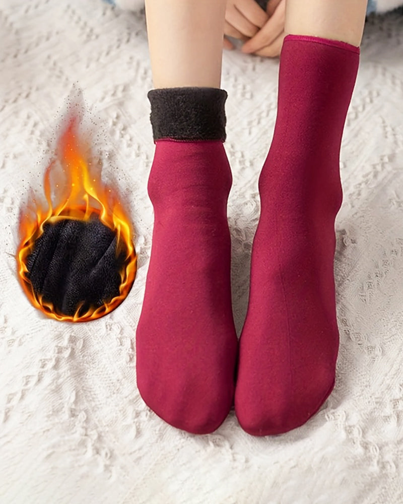 5 Pairs Thickened Fleece Lined Cold-Proof Warm Self-Heating Snow Socks