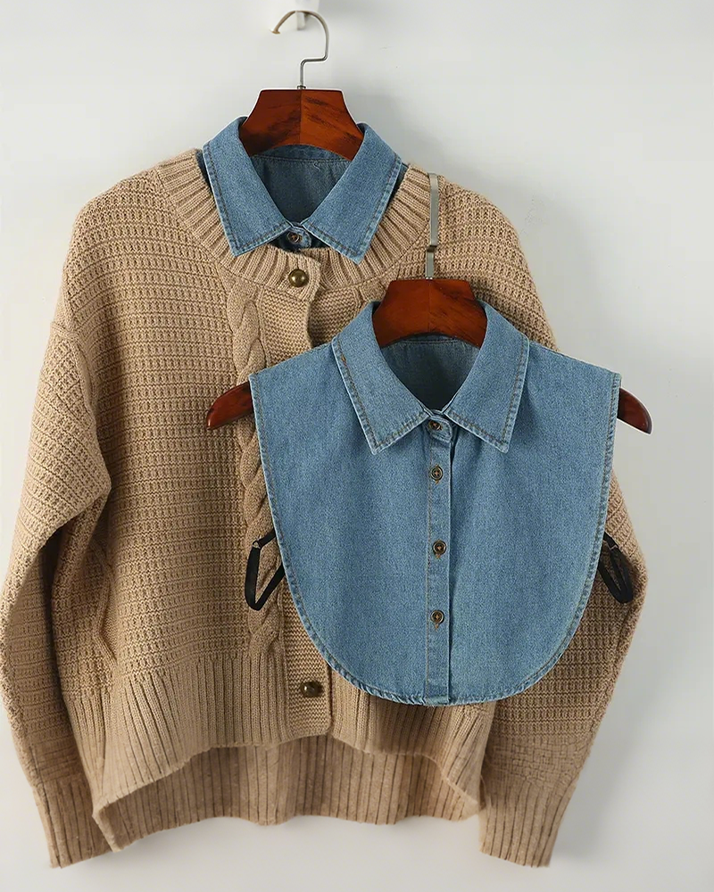 Women's denim false collars are simple and versatile