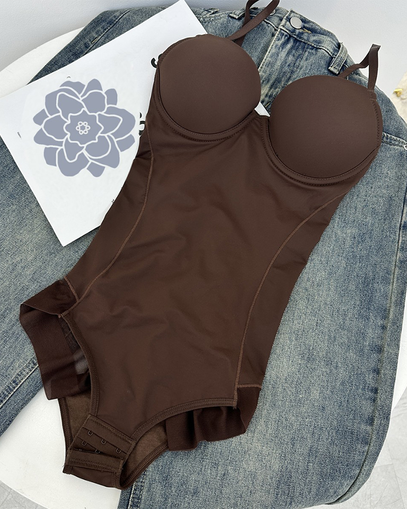 Women's Shapewear Bodysuit Built In Bra Tummy Control Faja Body Shaper Chic