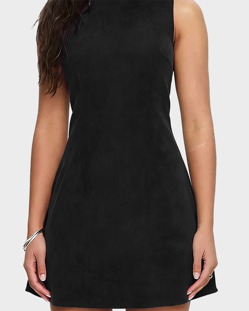 Women's Elegant Solid Sleeveless A Line Mini Dress