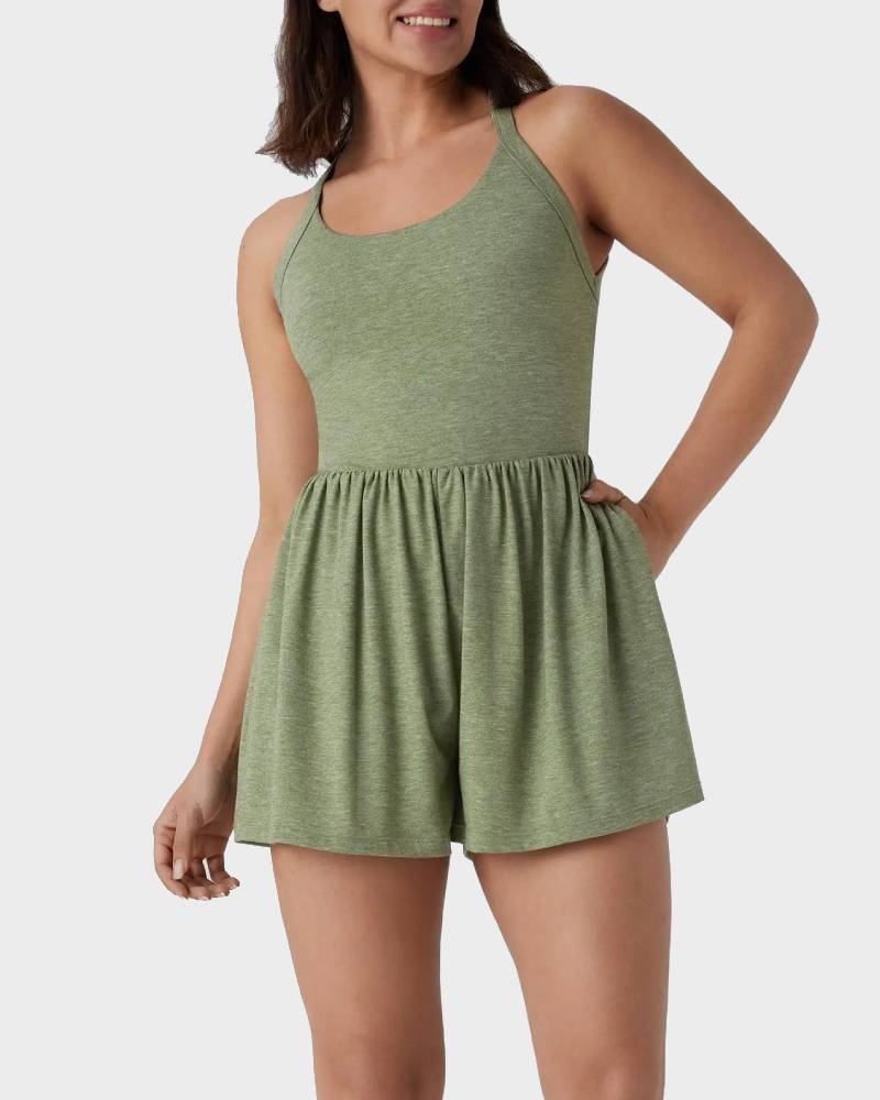 Easy Peezy Sleeveless Pocket 2-in-1 Romper