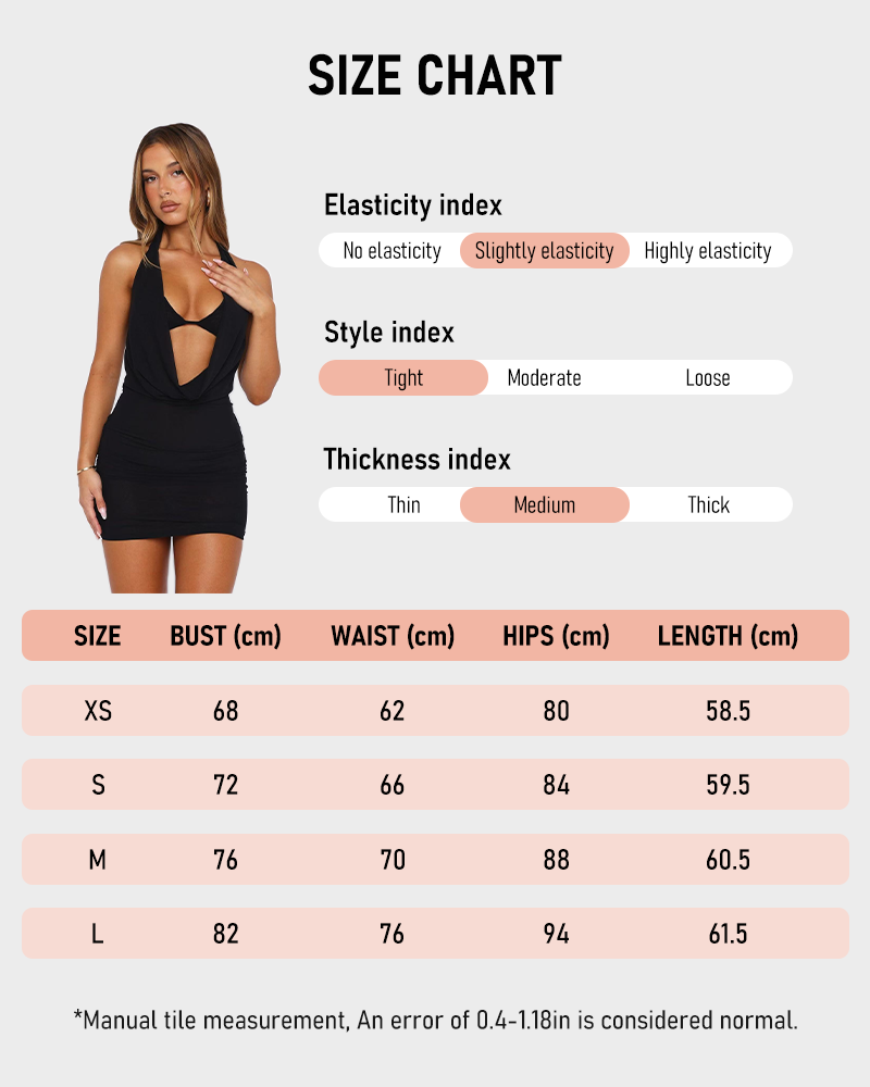 Summer Sexy Halter Deep V Neck Bodycon Mini Dress