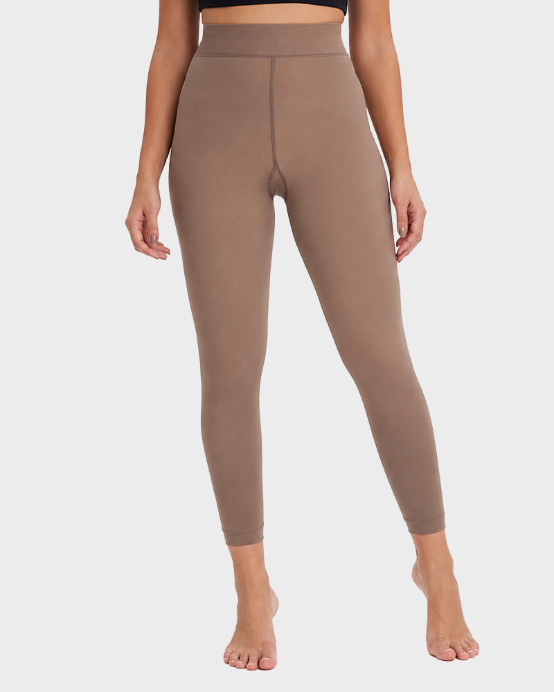 Women's Fleece Lined Fake Sheer Tights Warm High Stretch Winter Leggings