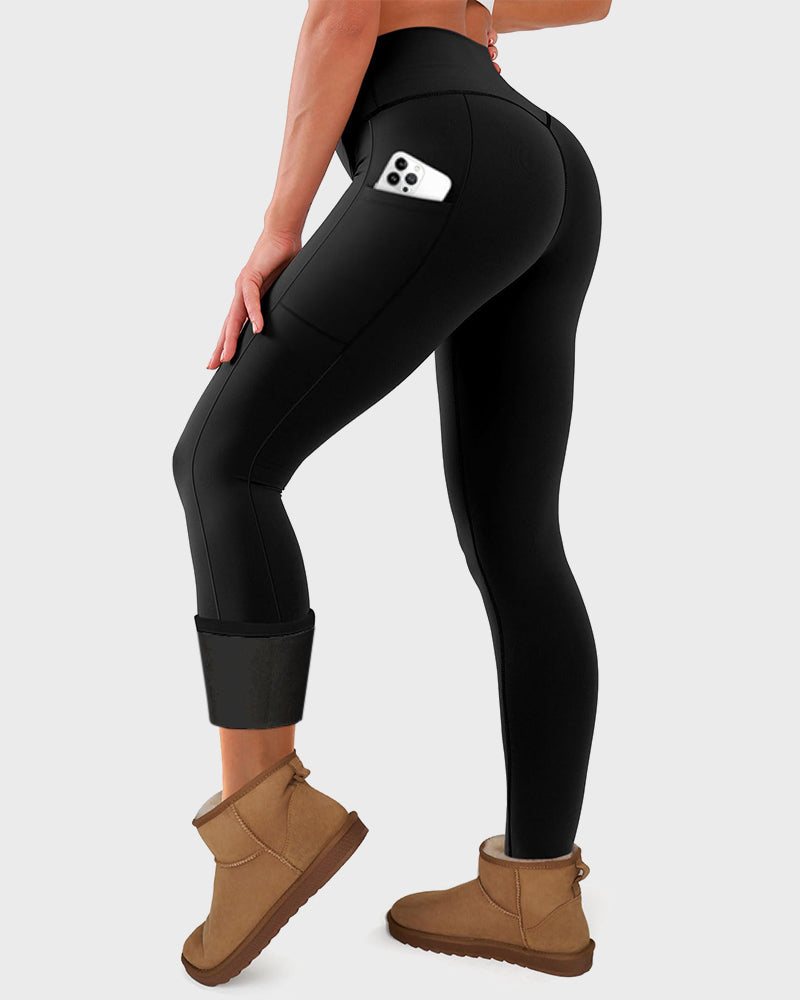 High-Waisted Fleece Leggings with Pockets