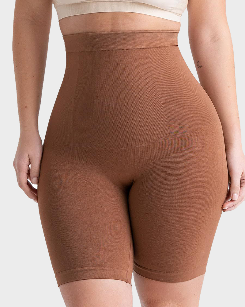 Anti Roll High Waisted Seamless Medium Compression Shapewear Shorts