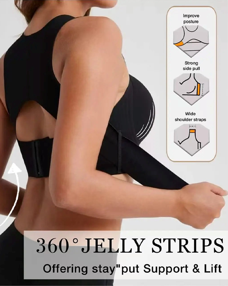 Posture Correction Bra Soft Breathable Non Removable Cups Yoga Sports Bra