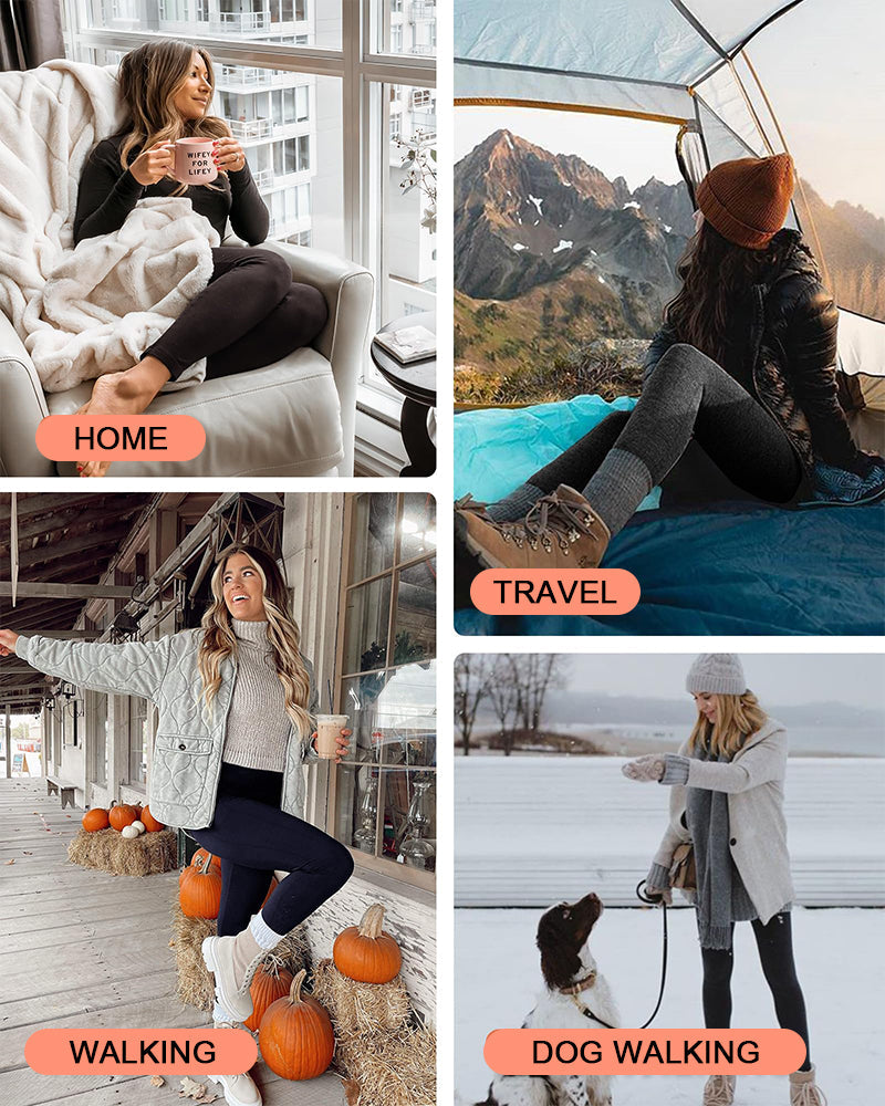 High-Waisted Fleece Leggings with Pockets