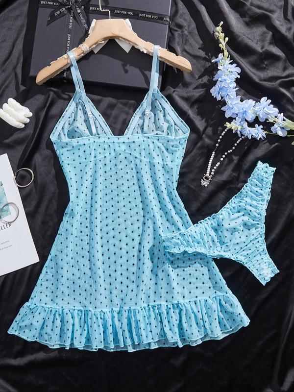 Women's Elegant Polka Dot Pajama Set