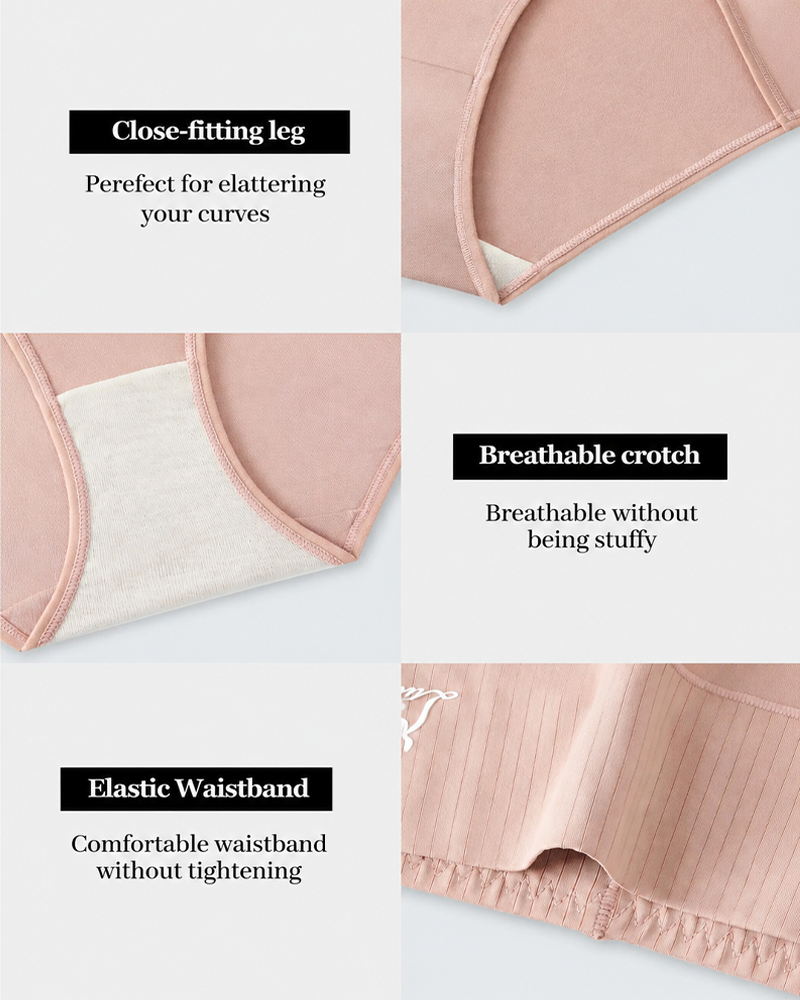 5 Pcs High Elastic Breathable Stretchy Control Panties Soft Women's Underwear