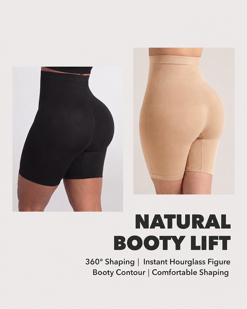 Anti Roll High Waisted Seamless Medium Compression Shapewear Shorts