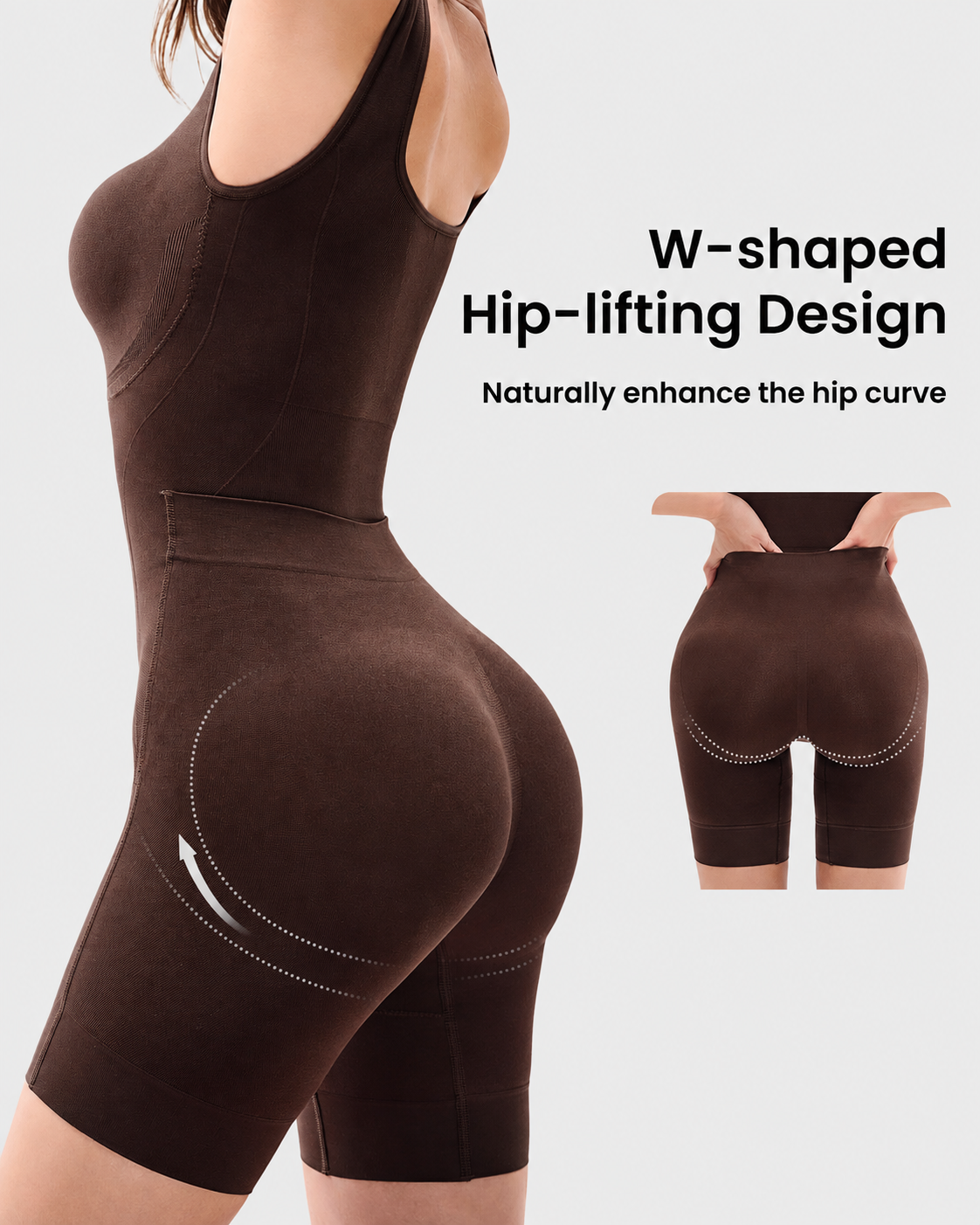 Open Back Tummy Control Butt Lifter Back Support Scrunch Postpartum Bodysuit