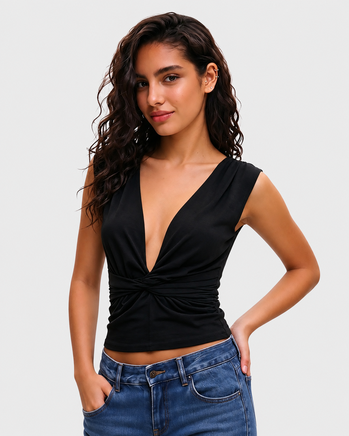 Women's V Neck Sleeveless Slim Fit Stylish Comfortable Camisole Top