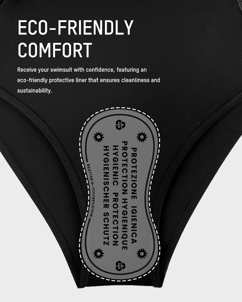 Deep V Drawstring One-Piece Swim Dress