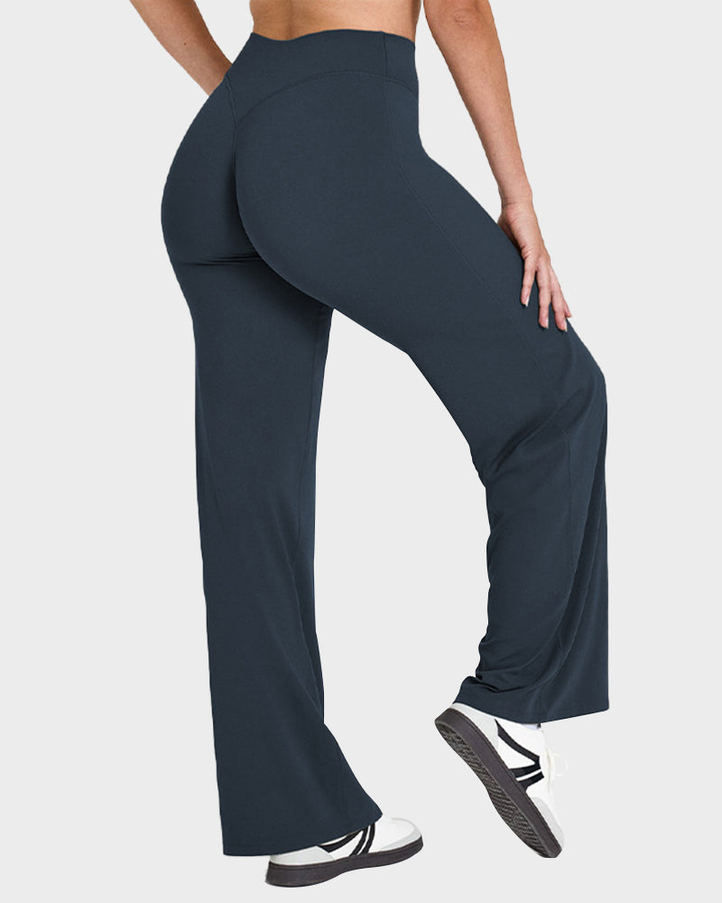 High-Waisted Elastic Wide-Leg Lounge Yoga Pants