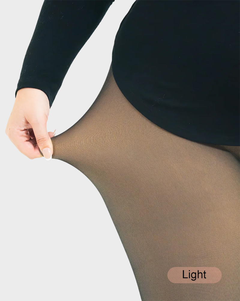 Translucent Fleece Lined Tights For All Skin Tone（One-Seam）