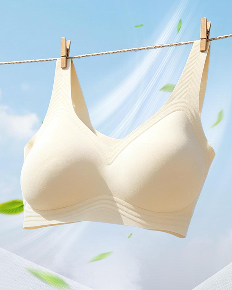 Breathable Seamless Wireless Lightly Lined Full Coverage Plus Size Jelly Bra