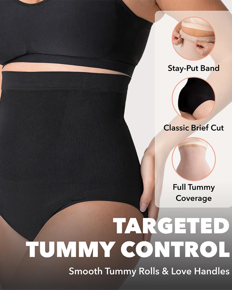 High Waisted Seamless Anti Slip Silicone Strip Compression Shapewear Panty