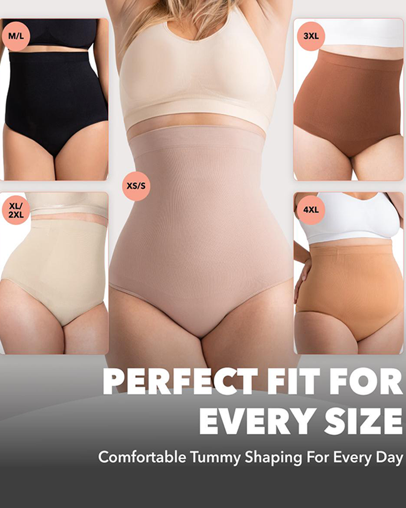 High Waisted Seamless Anti Slip Silicone Strip Compression Shapewear Panty