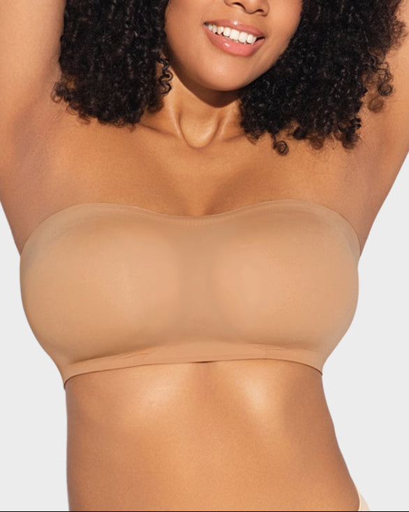 Non-Slip Crossover Side Hook Bandeau Bra