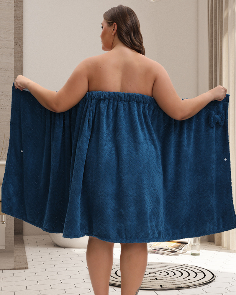 Women‘s Plus Size Bath Skirt & Shower Cap Set