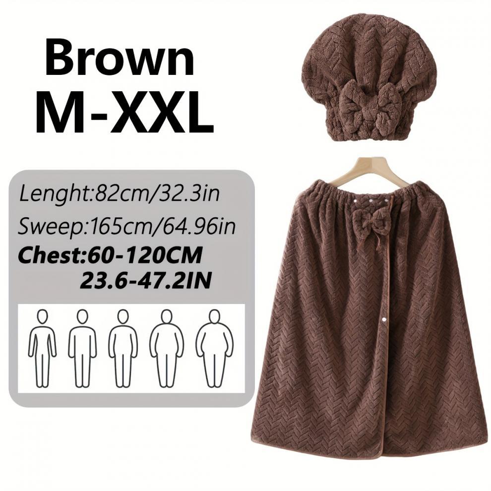 Women‘s Plus Size Bath Skirt & Shower Cap Set