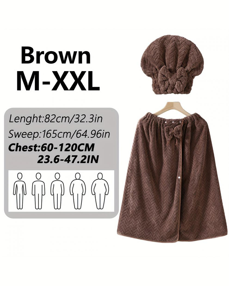 Women‘s Plus Size Bath Skirt & Shower Cap Set