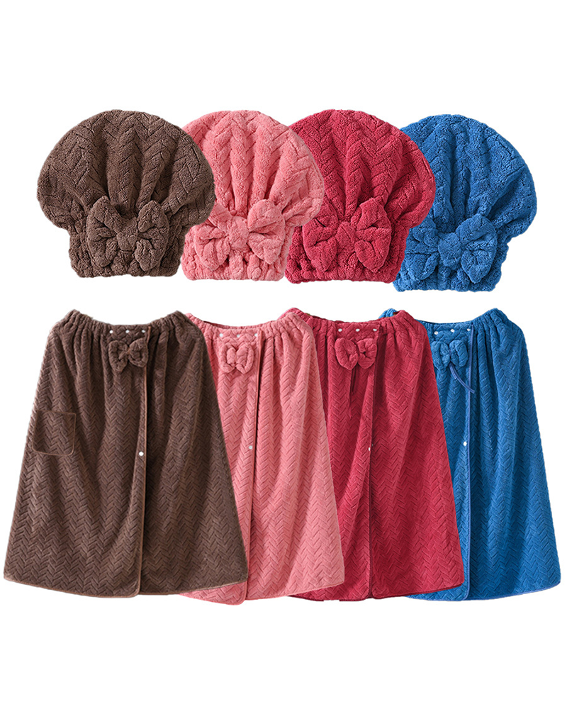 Women‘s Plus Size Bath Skirt & Shower Cap Set