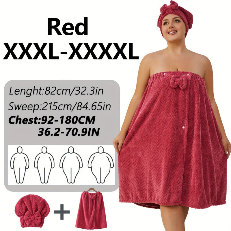 Women‘s Plus Size Bath Skirt & Shower Cap Set