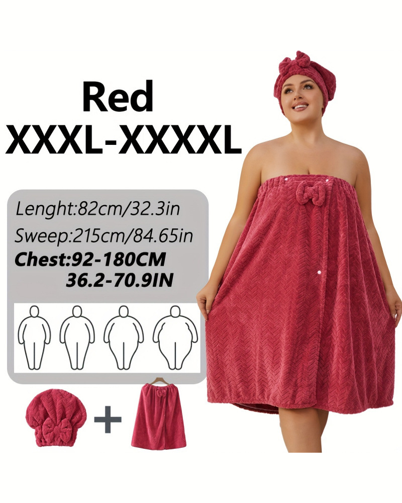Women‘s Plus Size Bath Skirt & Shower Cap Set