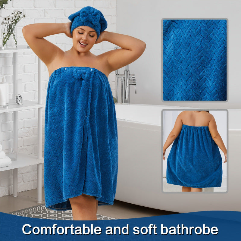 Women‘s Plus Size Bath Skirt & Shower Cap Set