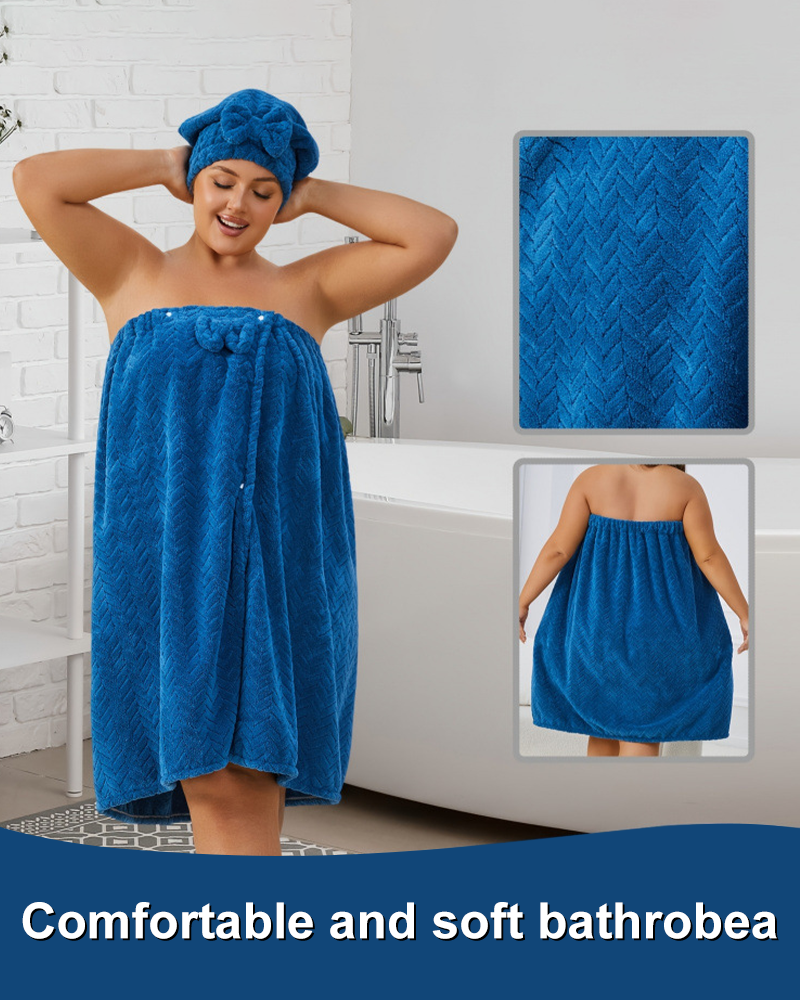 Women‘s Plus Size Bath Skirt & Shower Cap Set