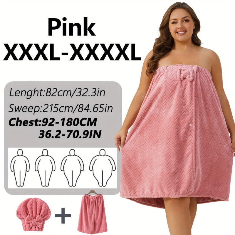 Women‘s Plus Size Bath Skirt & Shower Cap Set