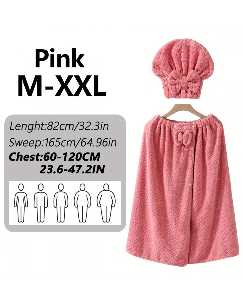 Women‘s Plus Size Bath Skirt & Shower Cap Set