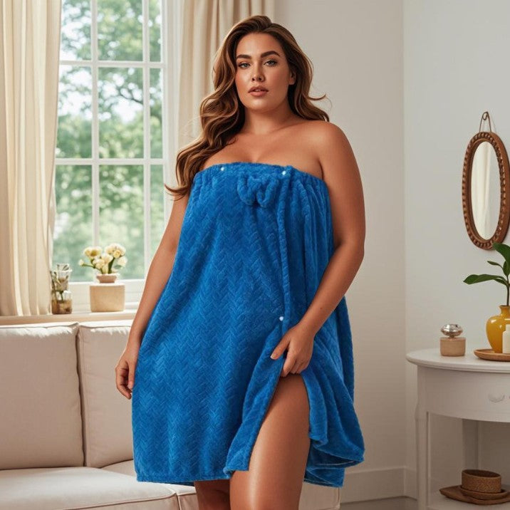 Women‘s Plus Size Bath Skirt & Shower Cap Set