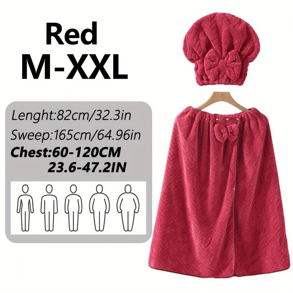 Women‘s Plus Size Bath Skirt & Shower Cap Set