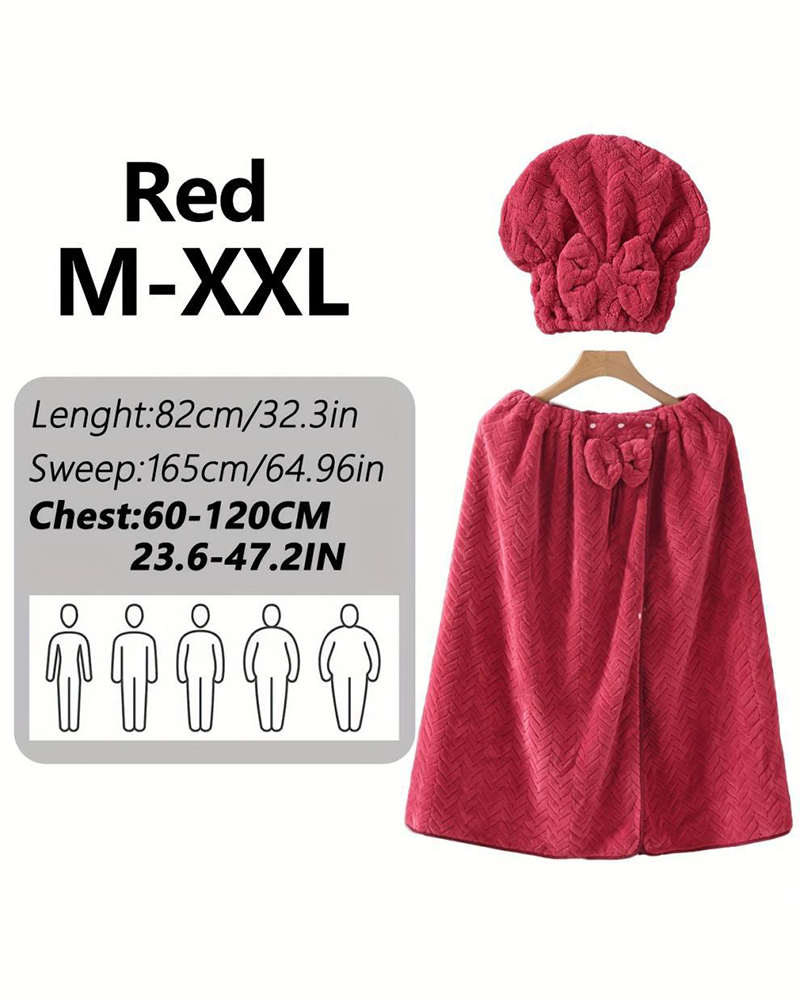 Women‘s Plus Size Bath Skirt & Shower Cap Set